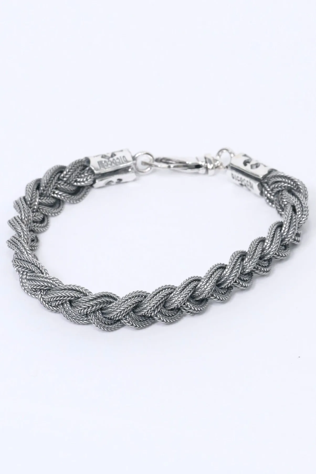 Emanuele Bicocchi 9 Thread Braided Bracelet - Silver