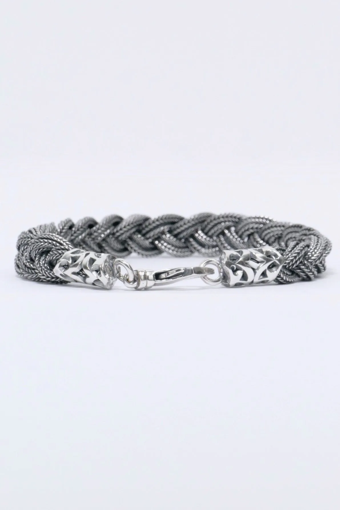 Emanuele Bicocchi 9 Thread Braided Bracelet - Silver