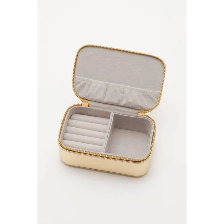 Estella Bartlett Rectangle Mini Jewelry Box in Gold with Rainbow Applique