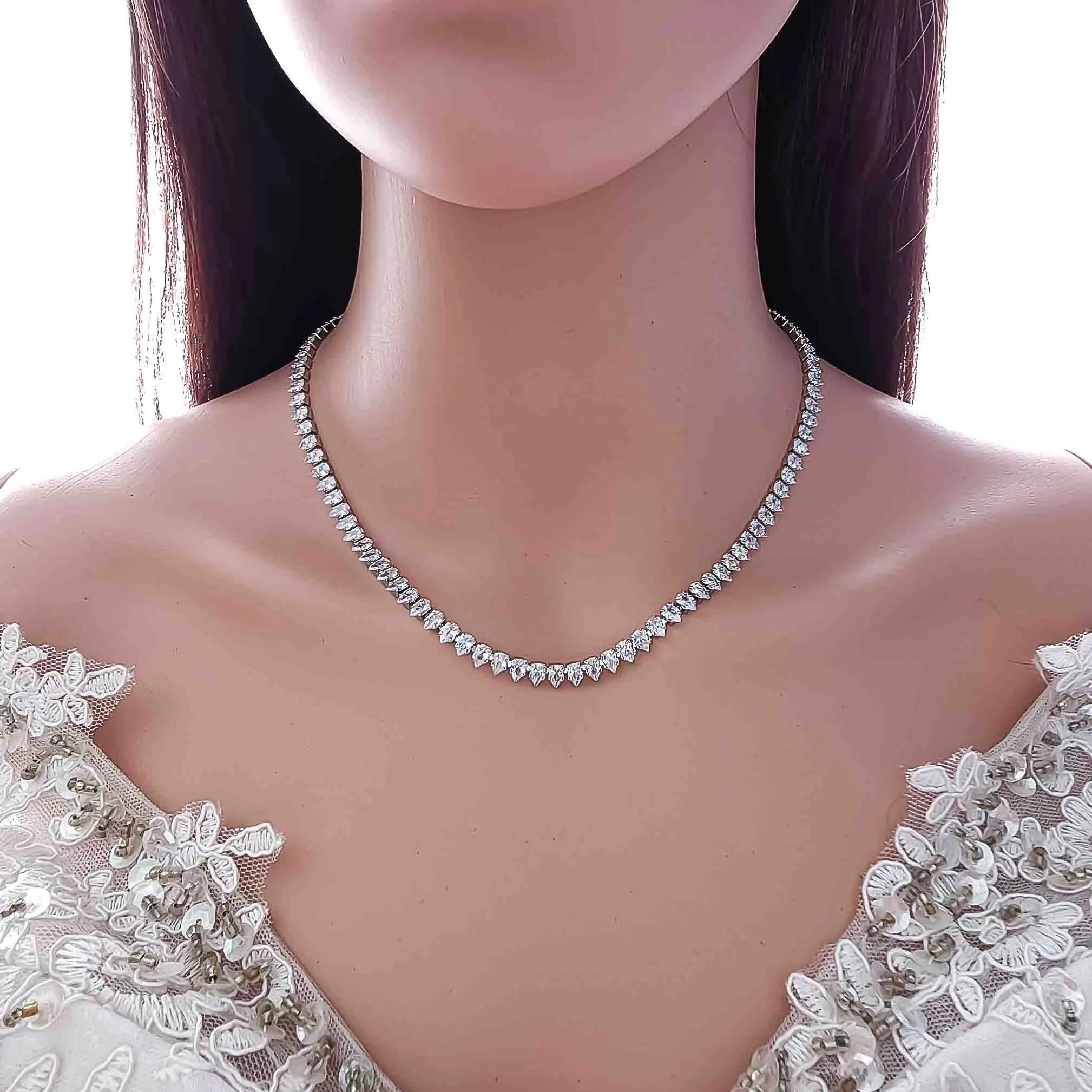 Eternity Bridal Necklace in Rose Gold-Tania