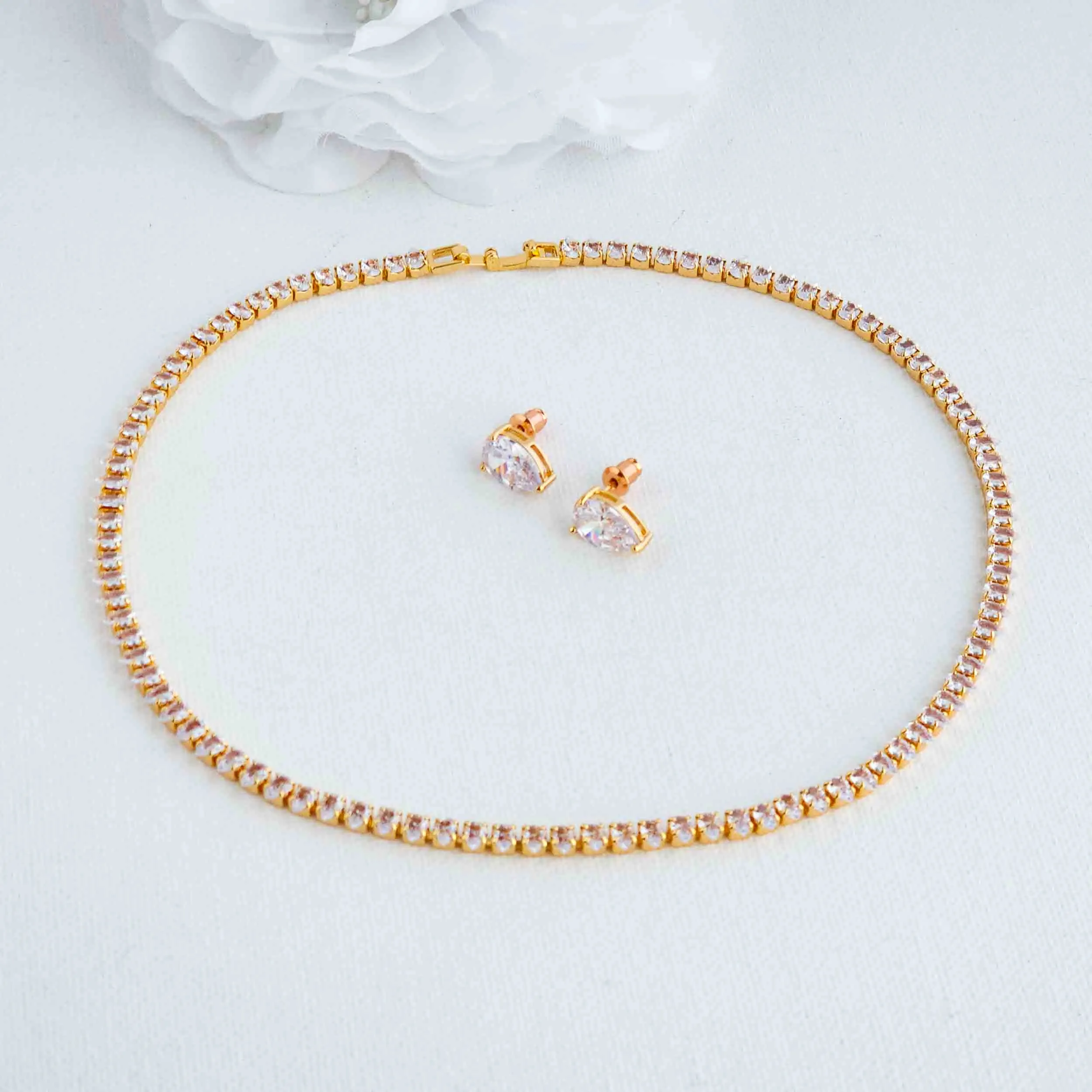 Eternity Bridal Necklace in Rose Gold-Tania