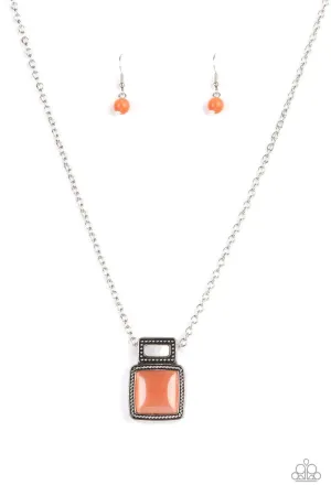 Ethereally Elemental Orange Cat's Eye Necklace - Paparazzi Accessories