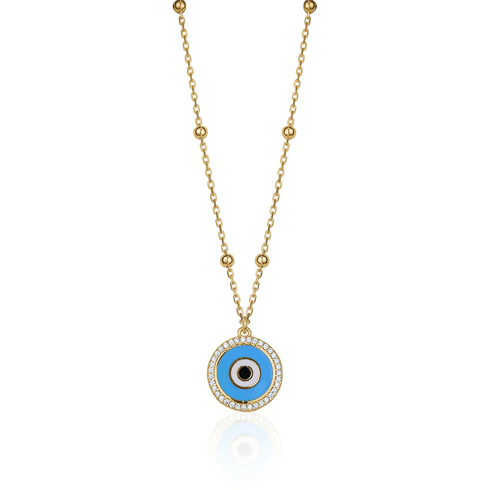 EVIL EYE ENAMEL COIN