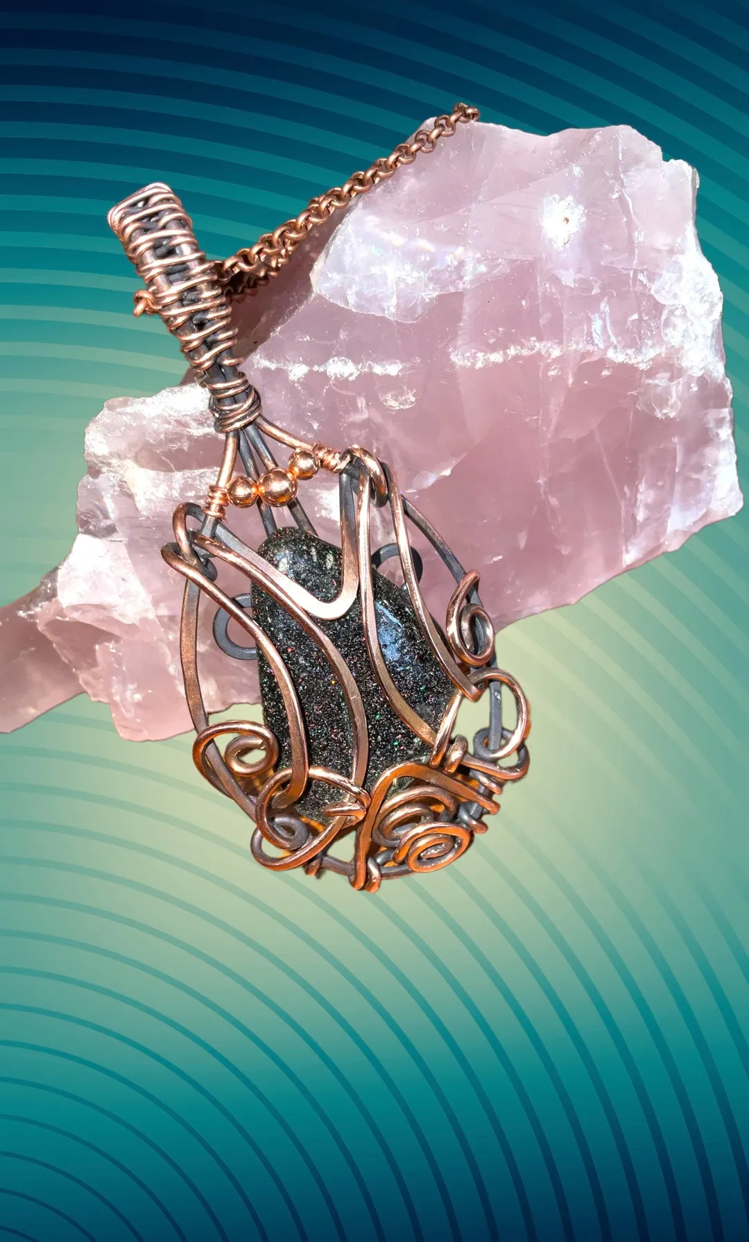 Fairy Opal Wire Wrapped Pendant