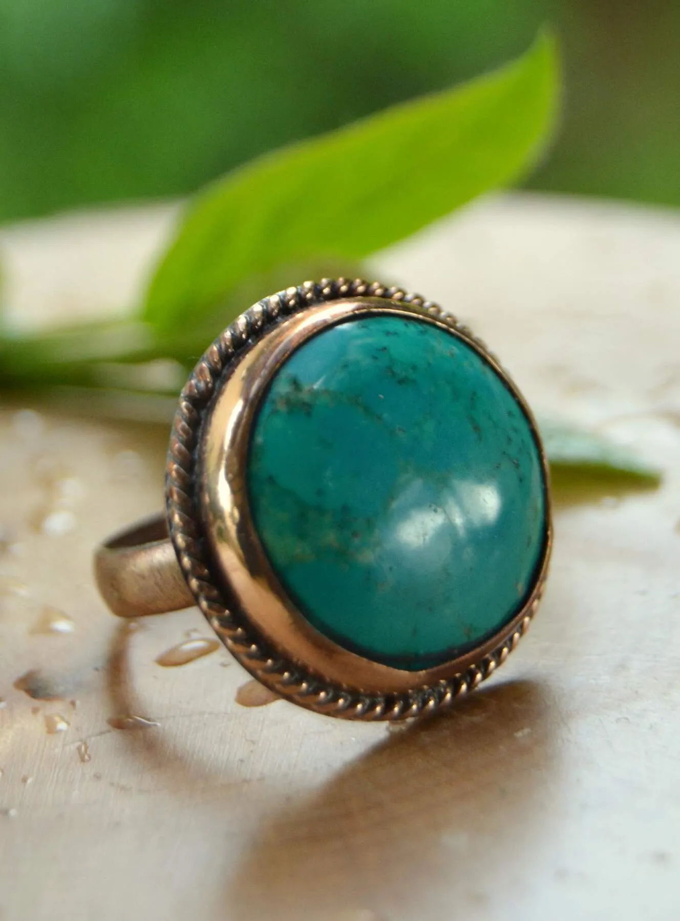 Firuze Natural Stone Handmade Ring Adjustable