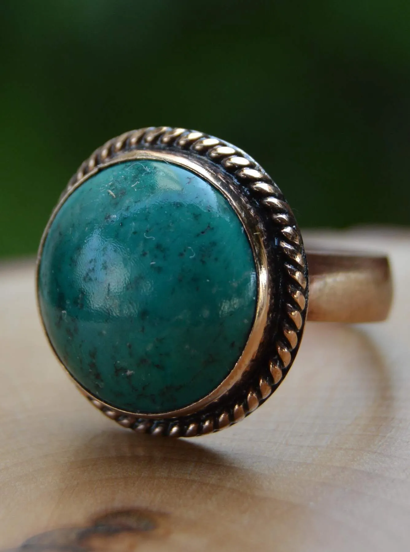 Firuze Natural Stone Handmade Ring Adjustable