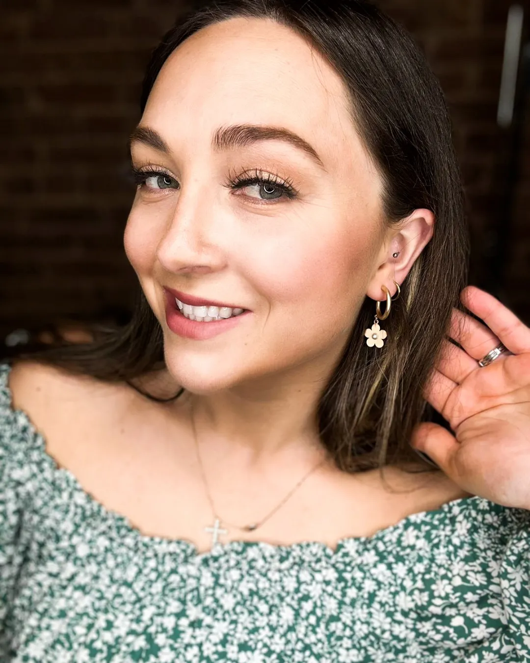 Flower Hoop Earrings