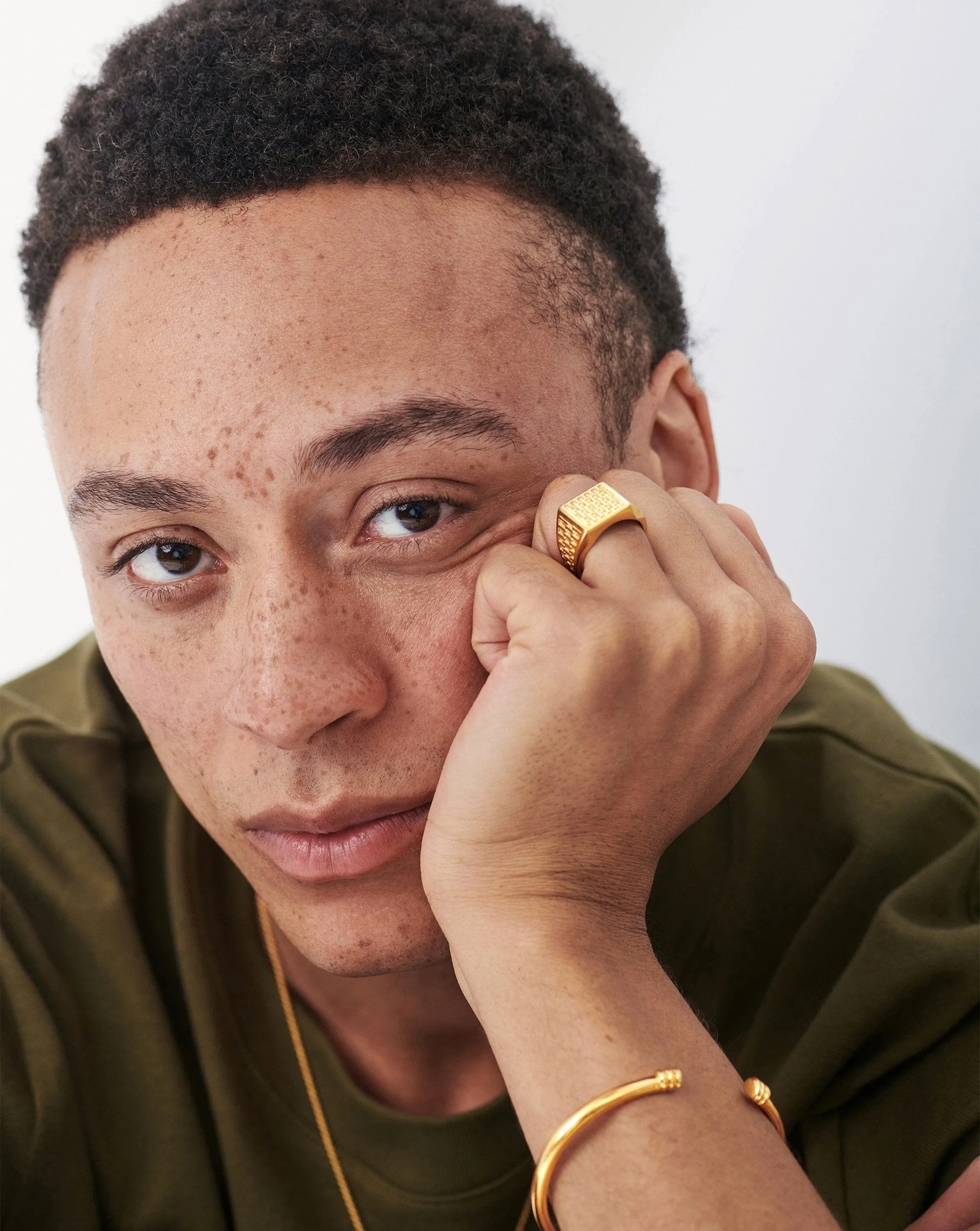 Fused Woven Square Signet Ring | 18ct Gold Plated Vermeil