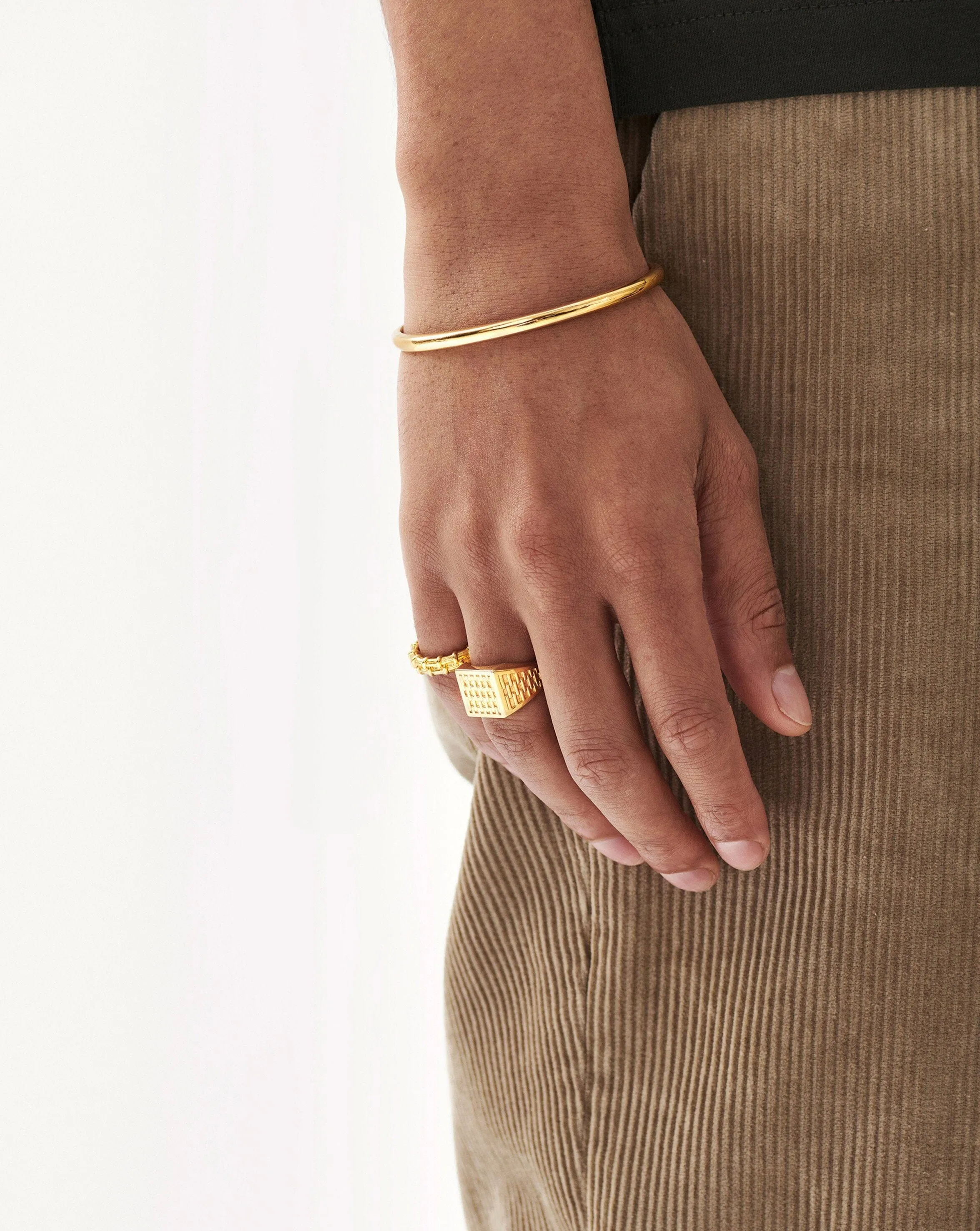 Fused Woven Square Signet Ring | 18ct Gold Plated Vermeil