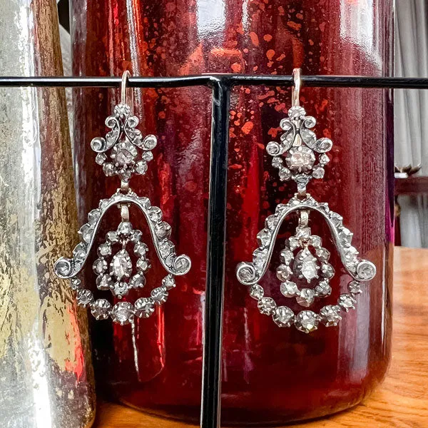 Georgian Diamond Drop Earrings