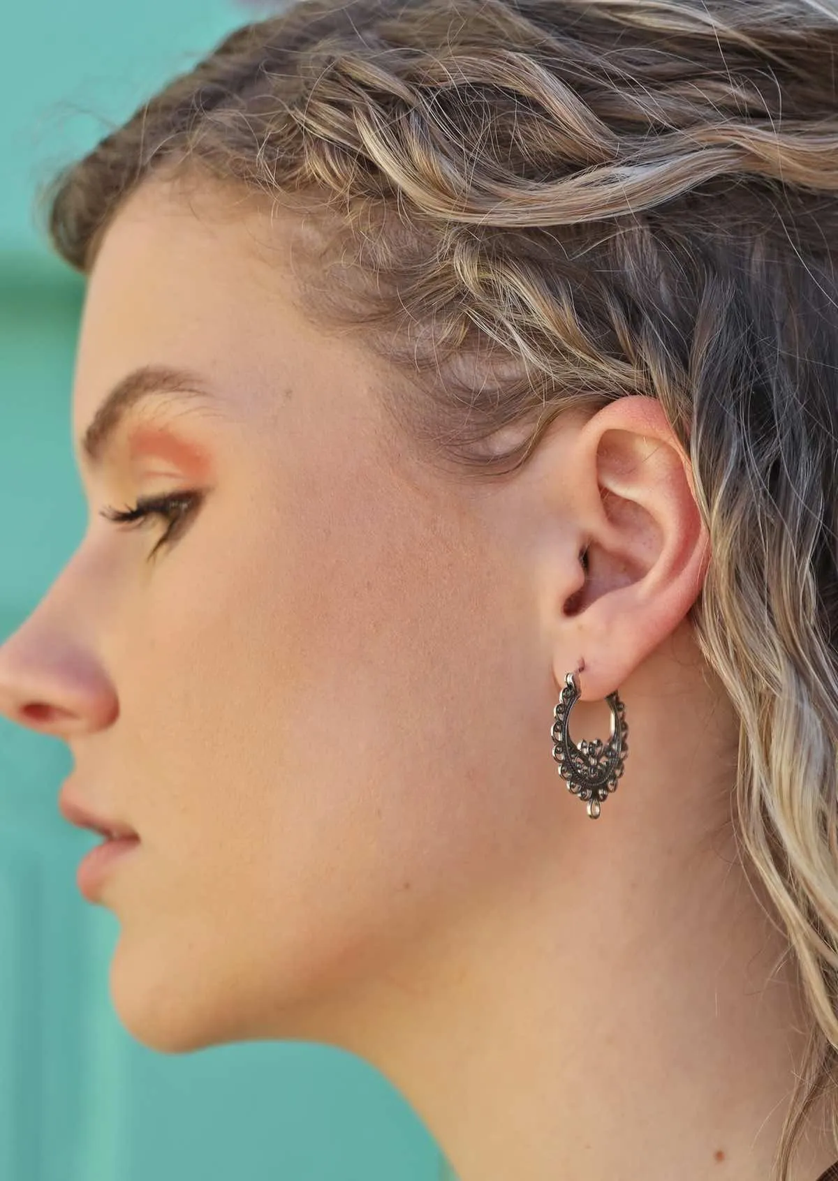 Gilded Arc Silver Earrings