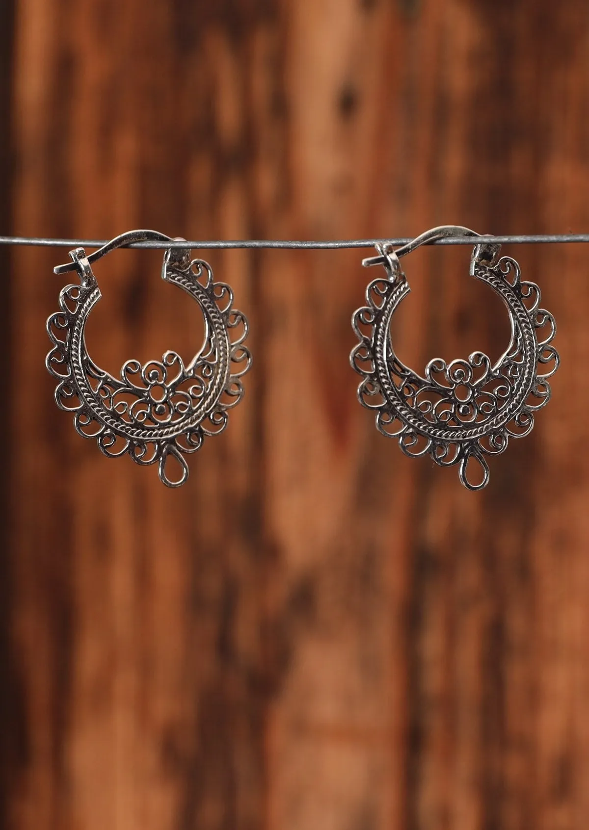 Gilded Arc Silver Earrings