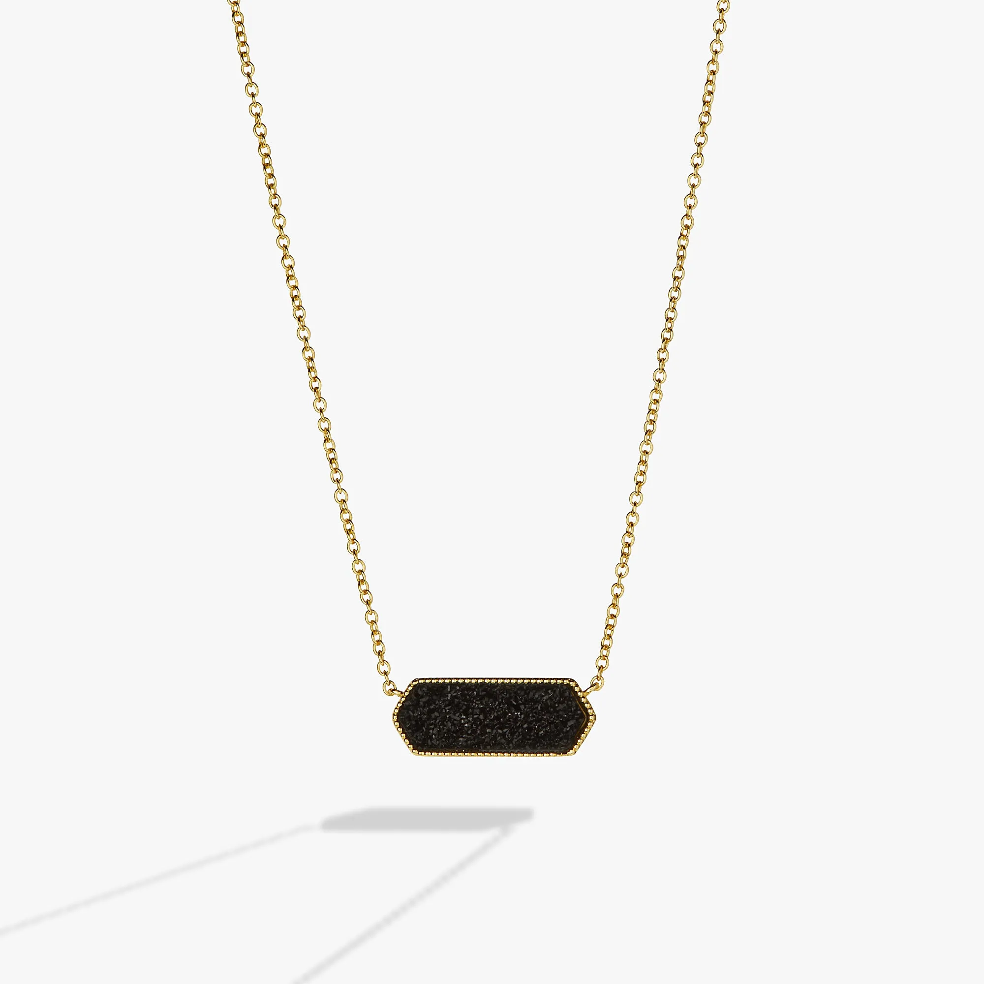 Glitter Druzy Pendant Necklace, Black