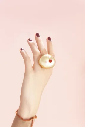 gold cocktail ring with stones