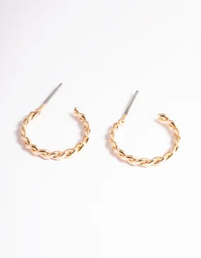 Gold Figure Eight Huggie Earrings