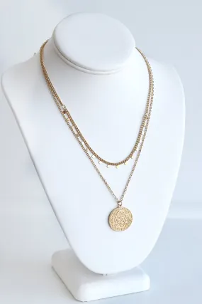 GOLD FRENCH COIN NECKLACE