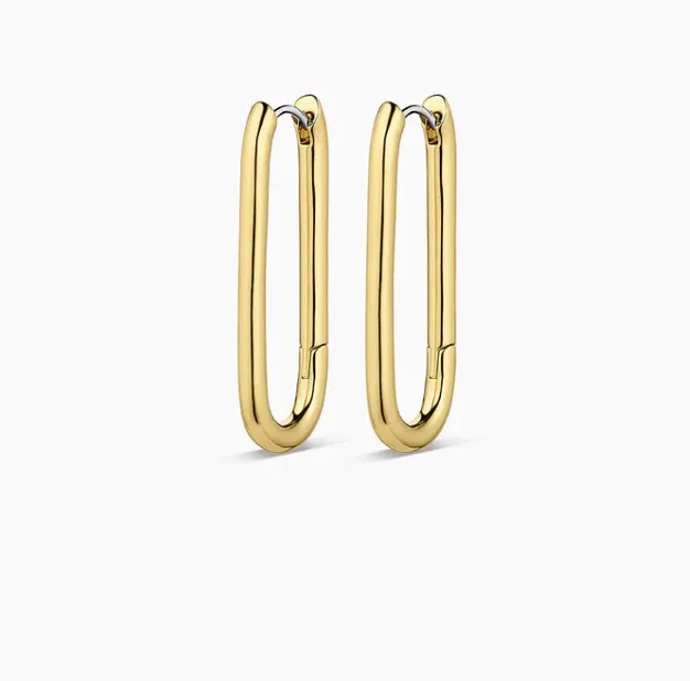 Gold gorjana Zoe Oblong Paper Clip Hoop Earrings