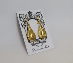 Golden Bead Earrings - Teardrop