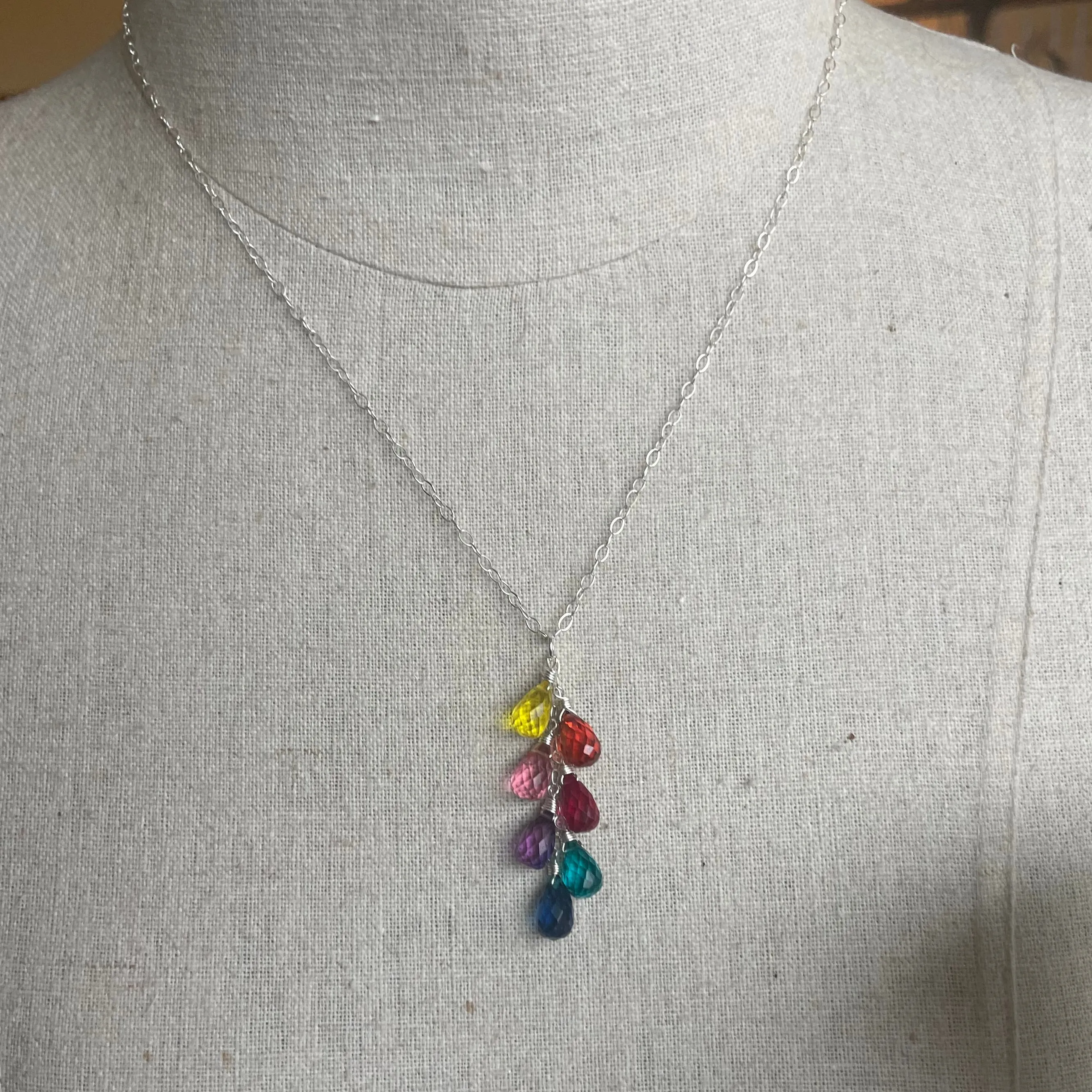 Goody Goody Gumdrops 7 Stone Rainbow Necklace