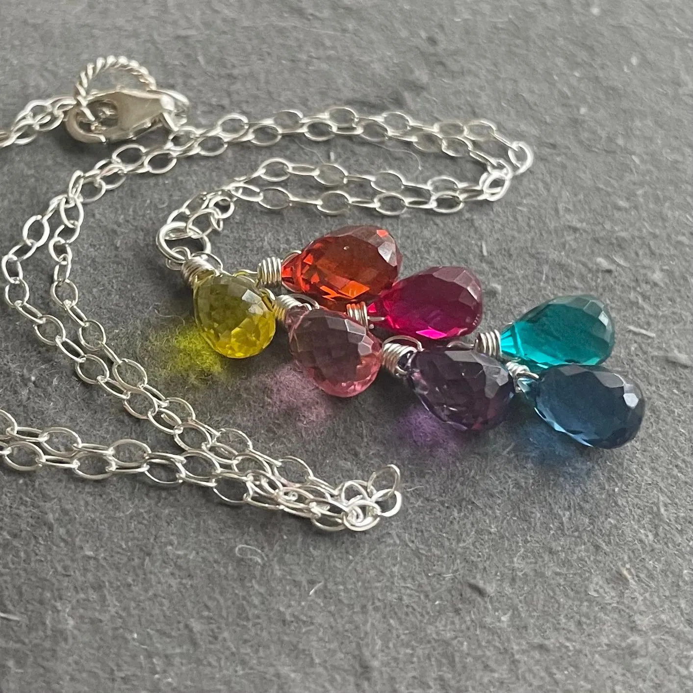 Goody Goody Gumdrops 7 Stone Rainbow Necklace