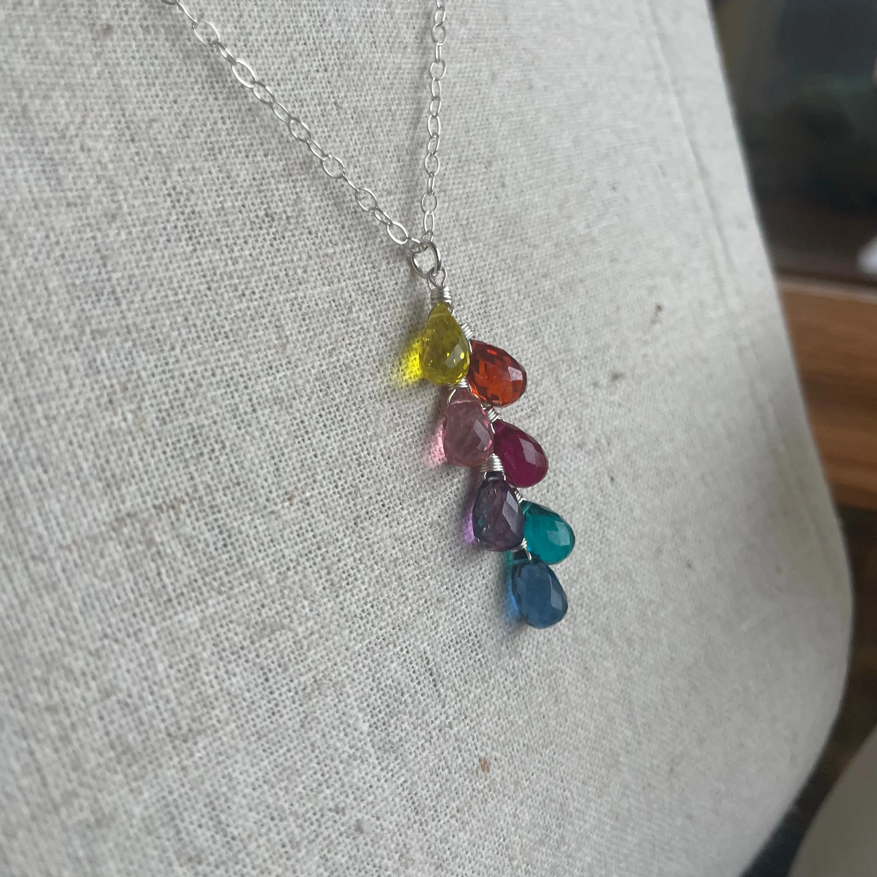 Goody Goody Gumdrops 7 Stone Rainbow Necklace