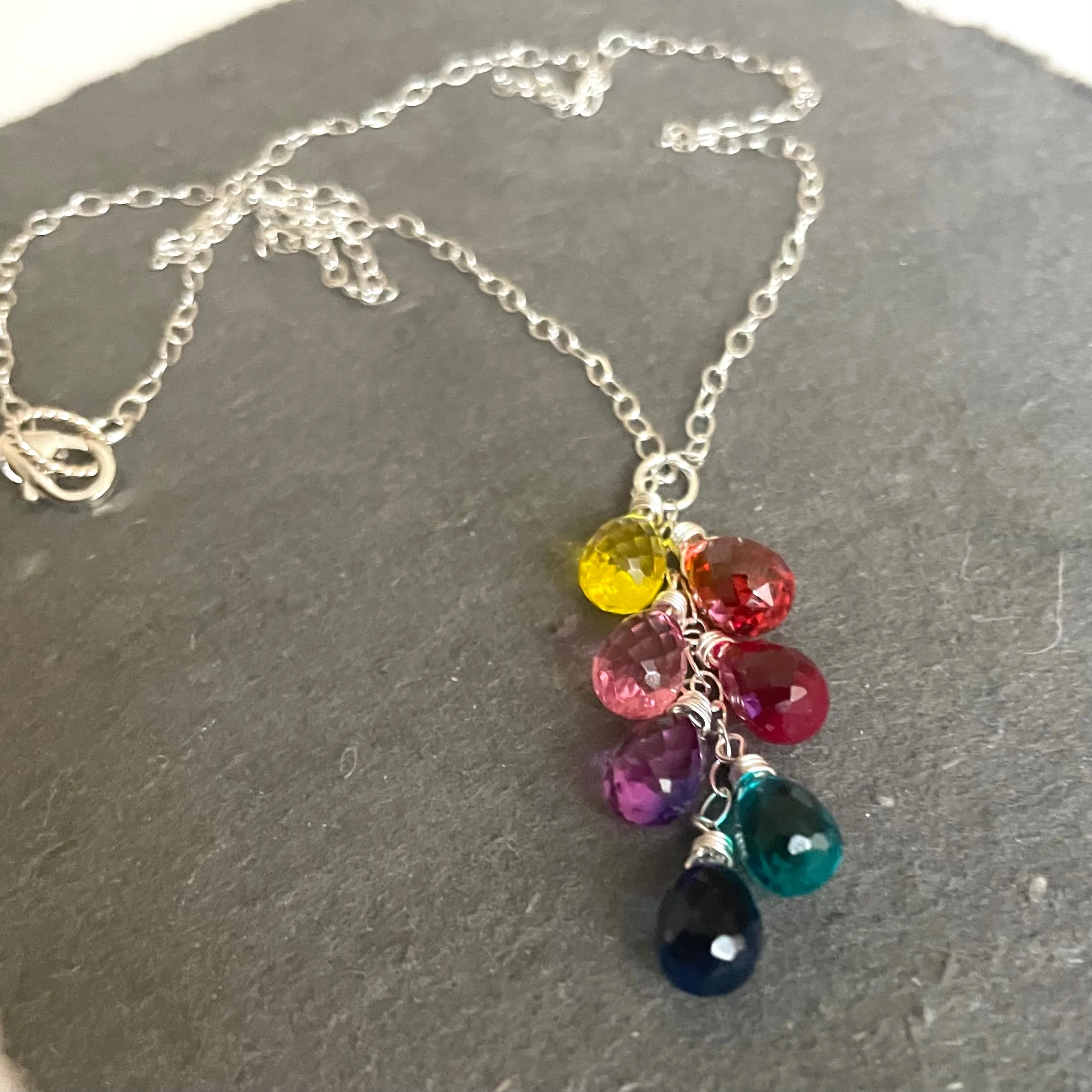 Goody Goody Gumdrops 7 Stone Rainbow Necklace