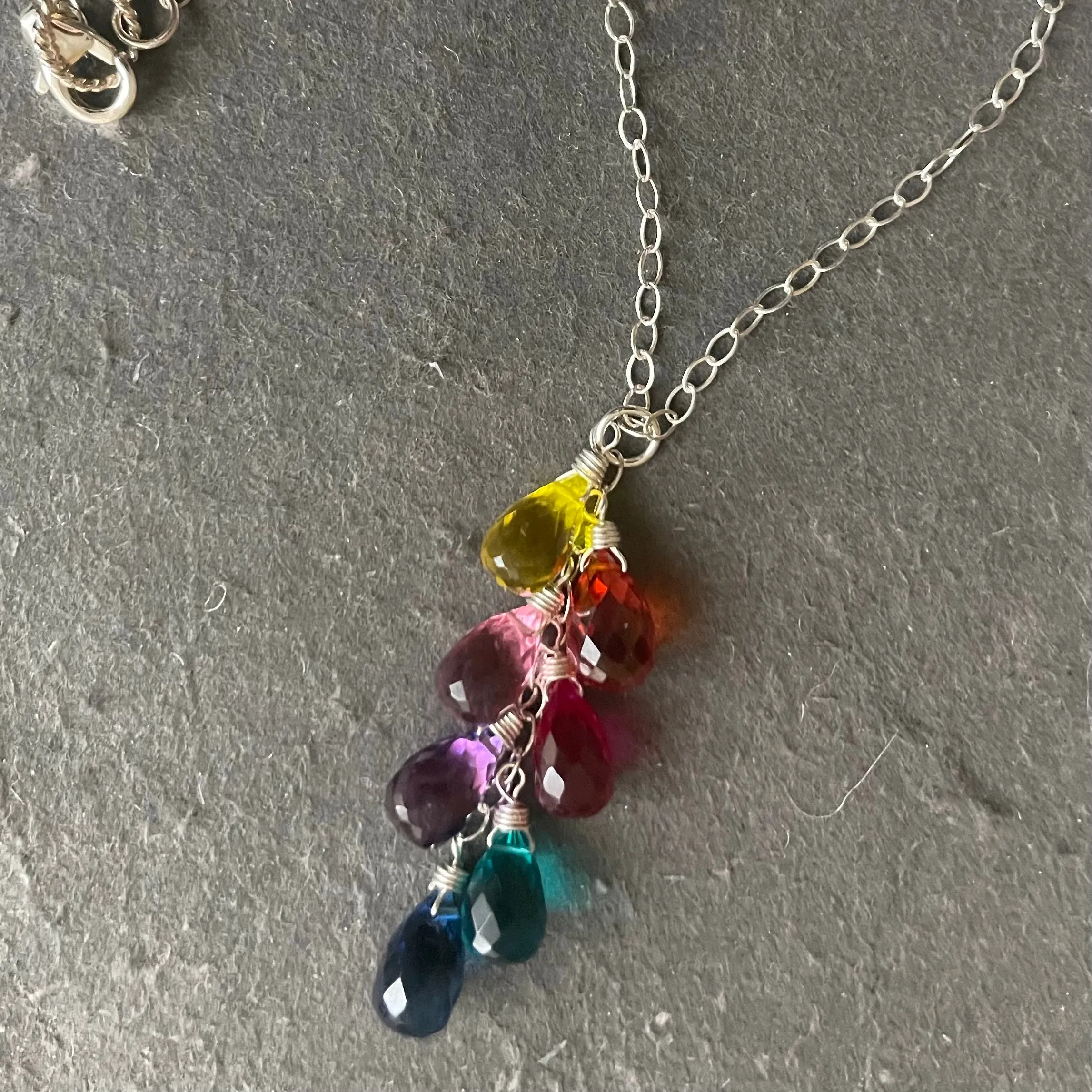 Goody Goody Gumdrops 7 Stone Rainbow Necklace