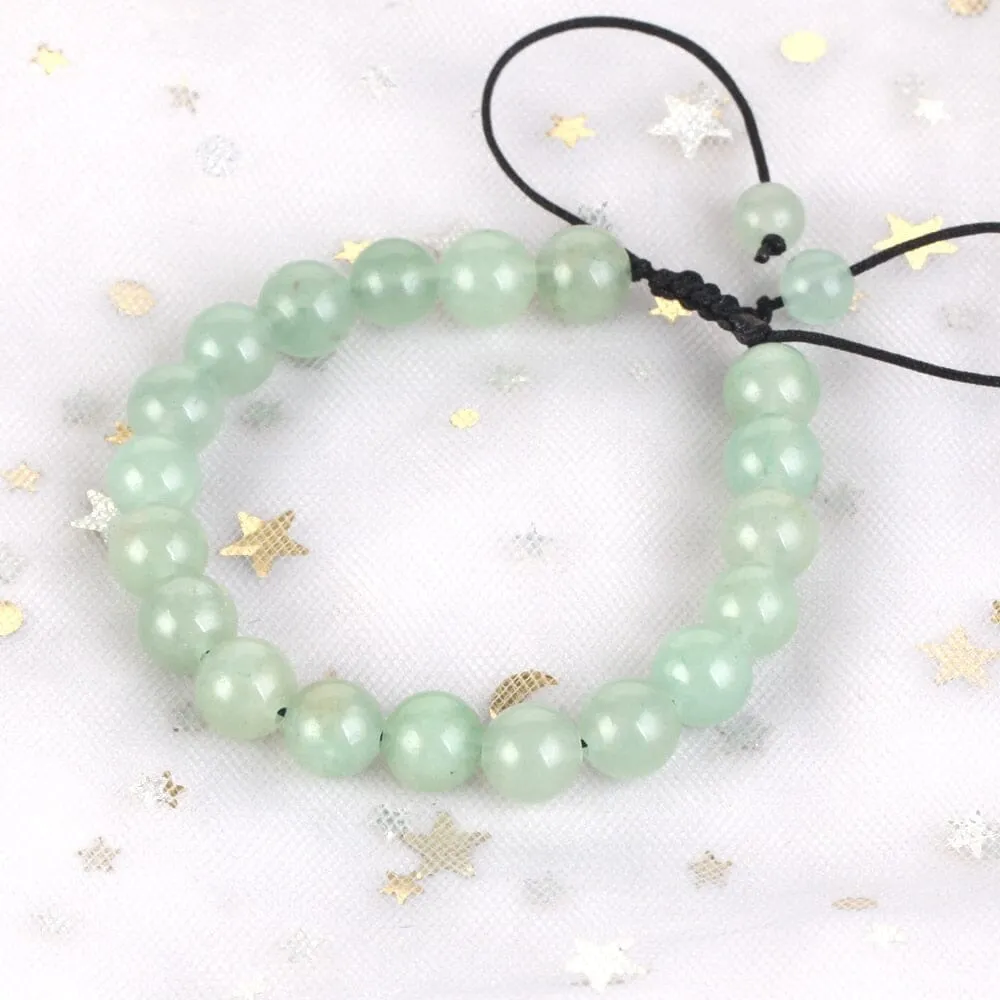 Green Aventurines Beads Stone Adjustable Bracelet