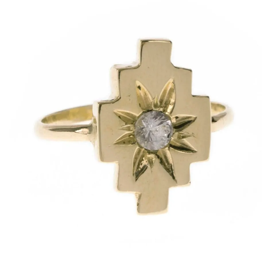 H A N D M A D E / ARUN radiant steps ring from The Rajah Press / 14k with white sapphire