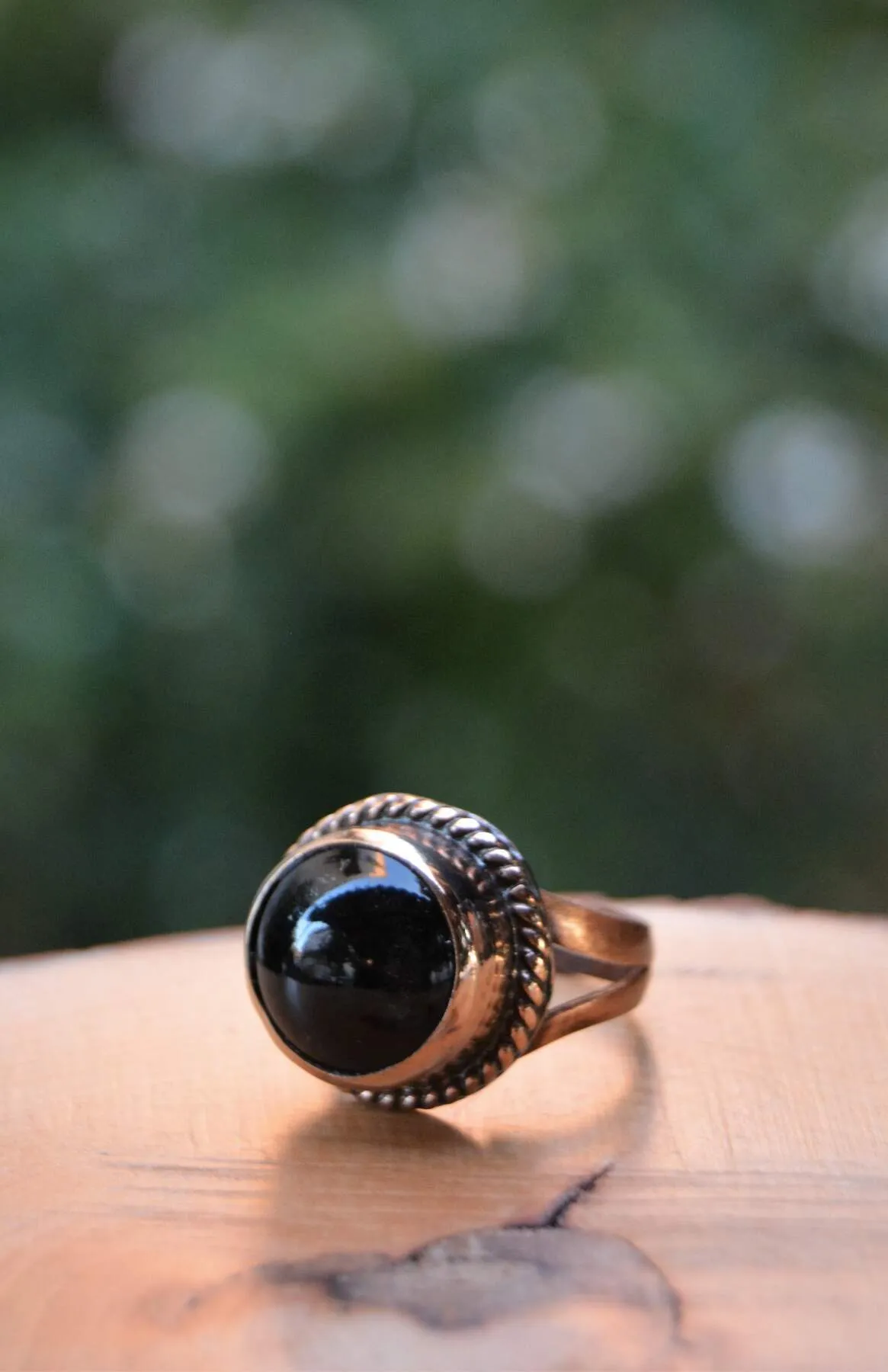 Handmade Onyx Natural Stone Women's Adjustable Ring