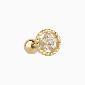 Hollow Circle Flower Stud