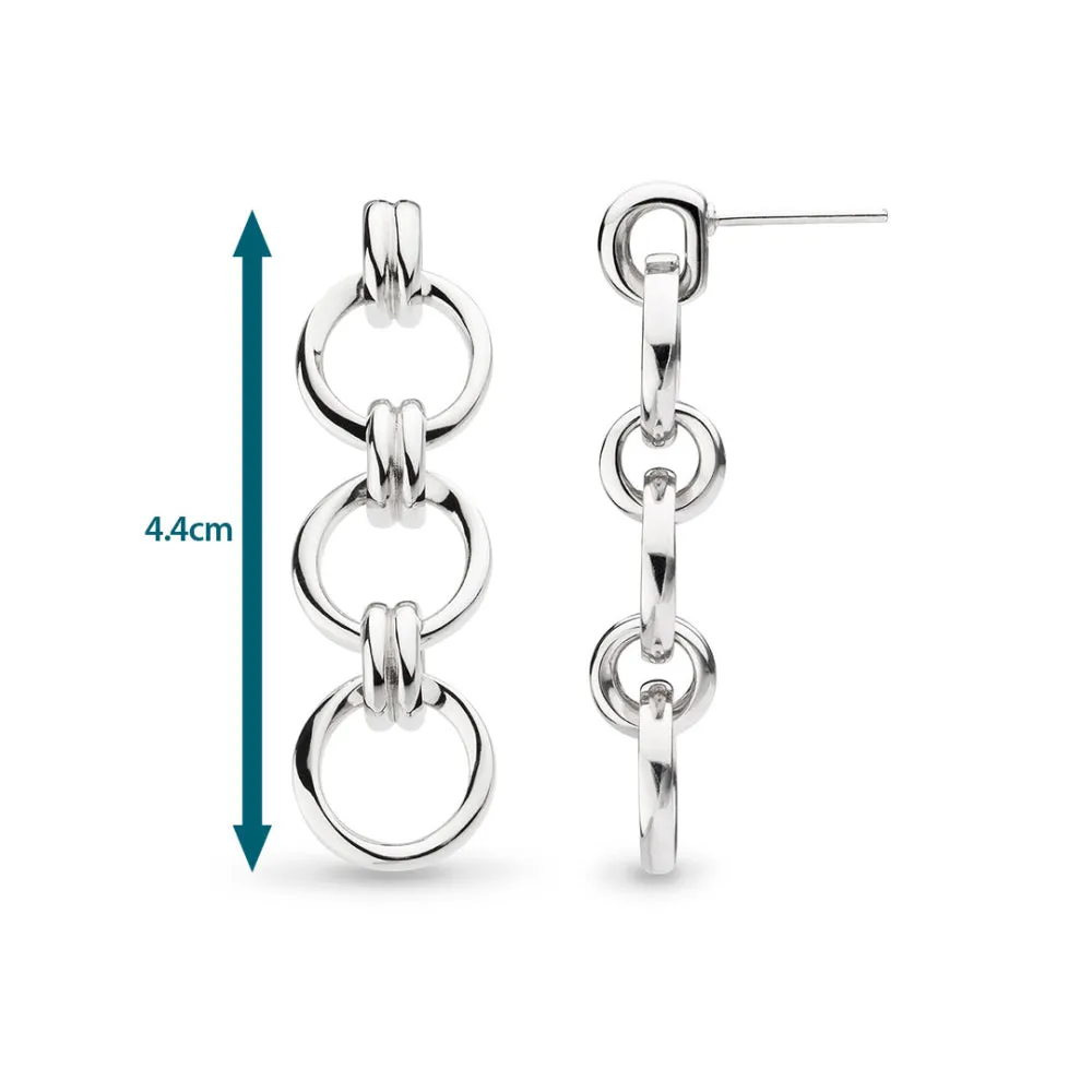 Kit Heath Bevel Unity Trio Stud Drop Earrings