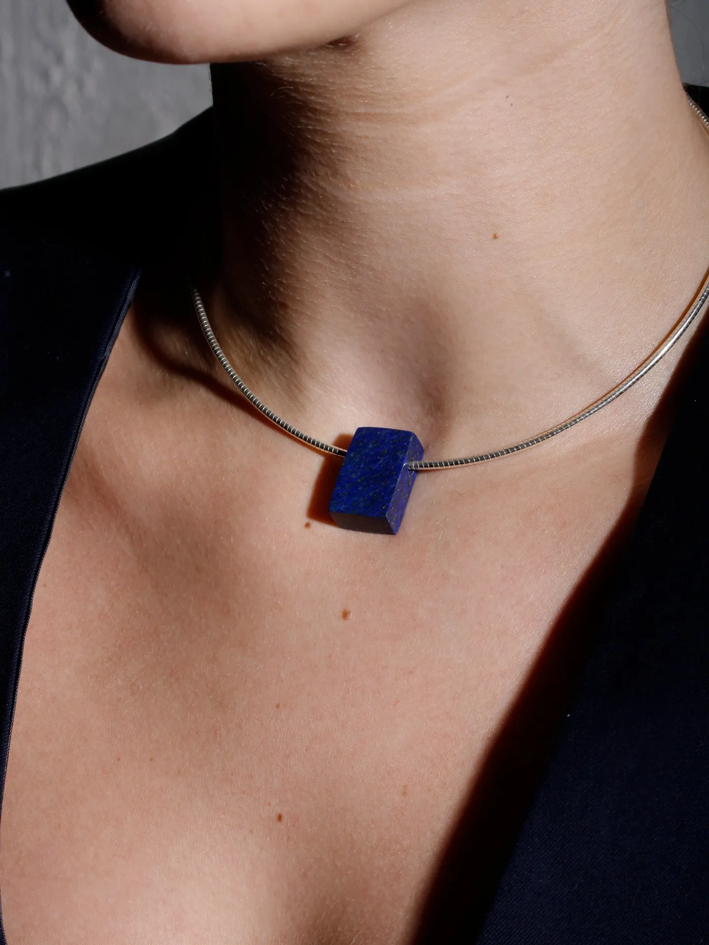 Lapis Cube Necklace - Vintage Capsule