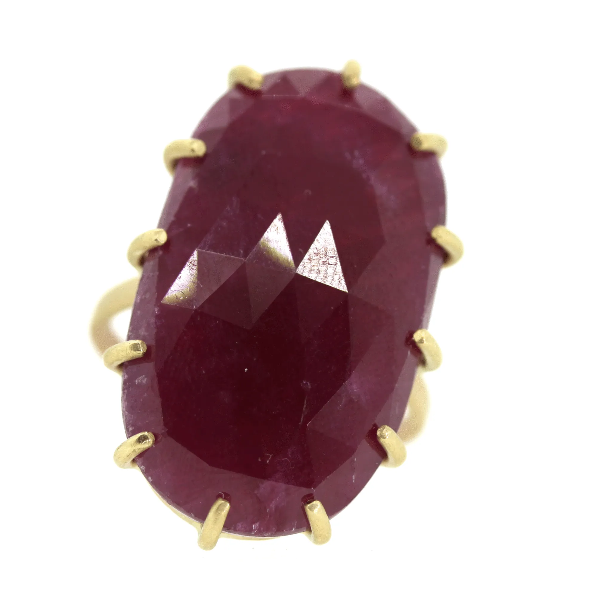 Large Ruby Prong Ring