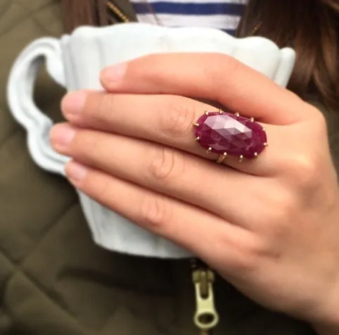 Large Ruby Prong Ring