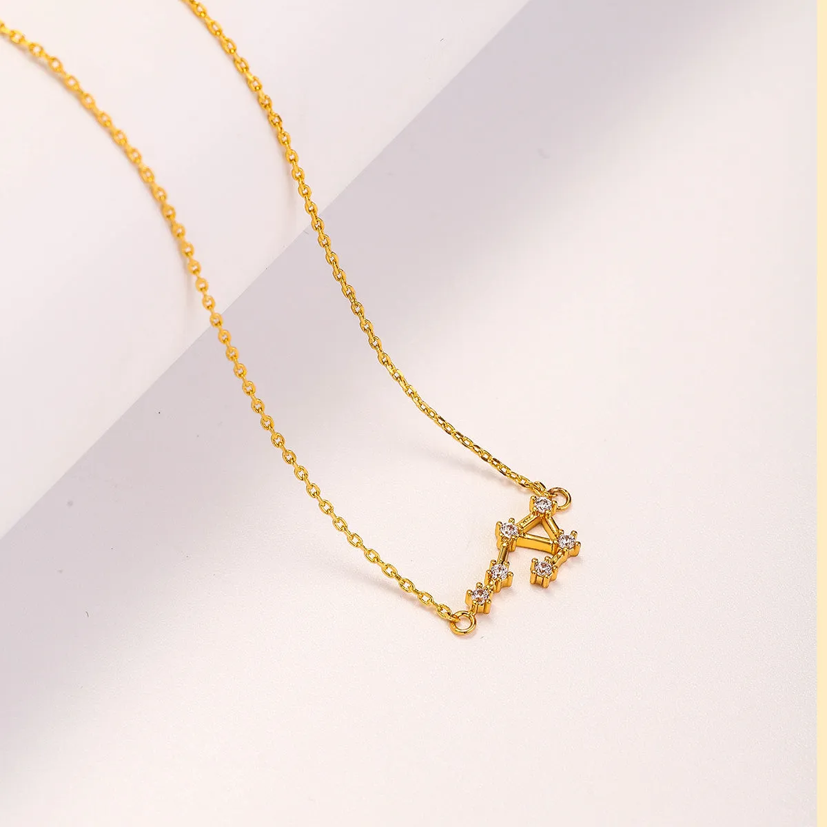 Libra Constellation Diamond Pendant Necklace