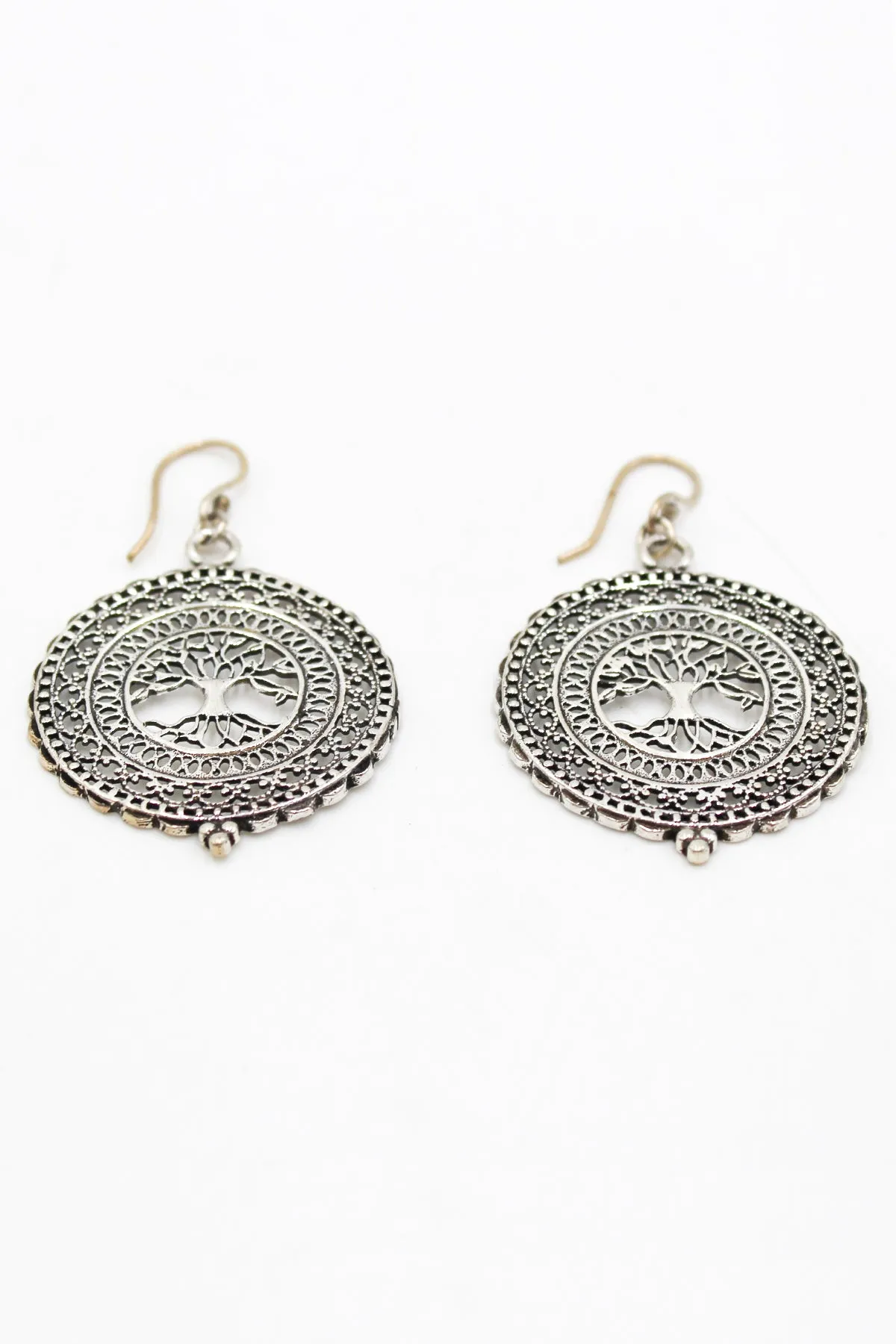 Mandala Tree of Life Hook Earrings