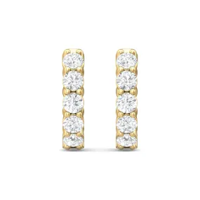 Martin Flyer 14k Gold Diamond Huggie Hoop Earrings