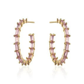 MEDIUM BAGUETTE HOOPS PINK