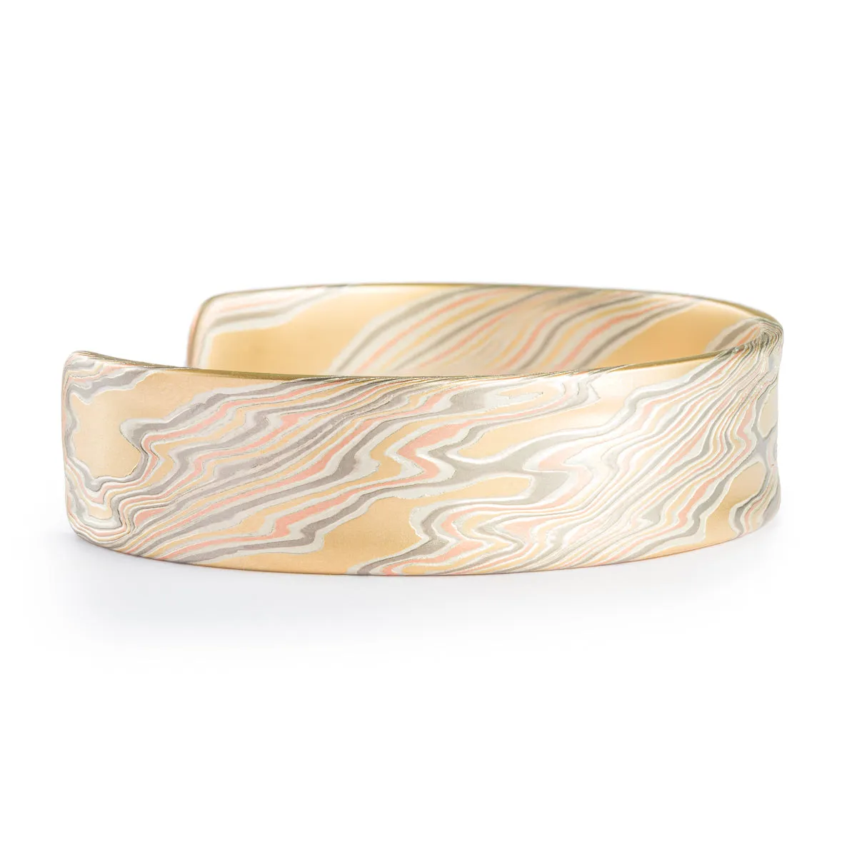 Mokume Gane Bracelet in Firestorm Palette and Twist Pattern