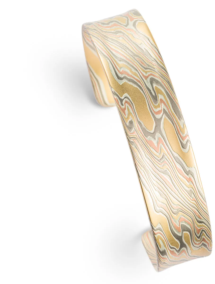 Mokume Gane Bracelet in Firestorm Palette and Twist Pattern