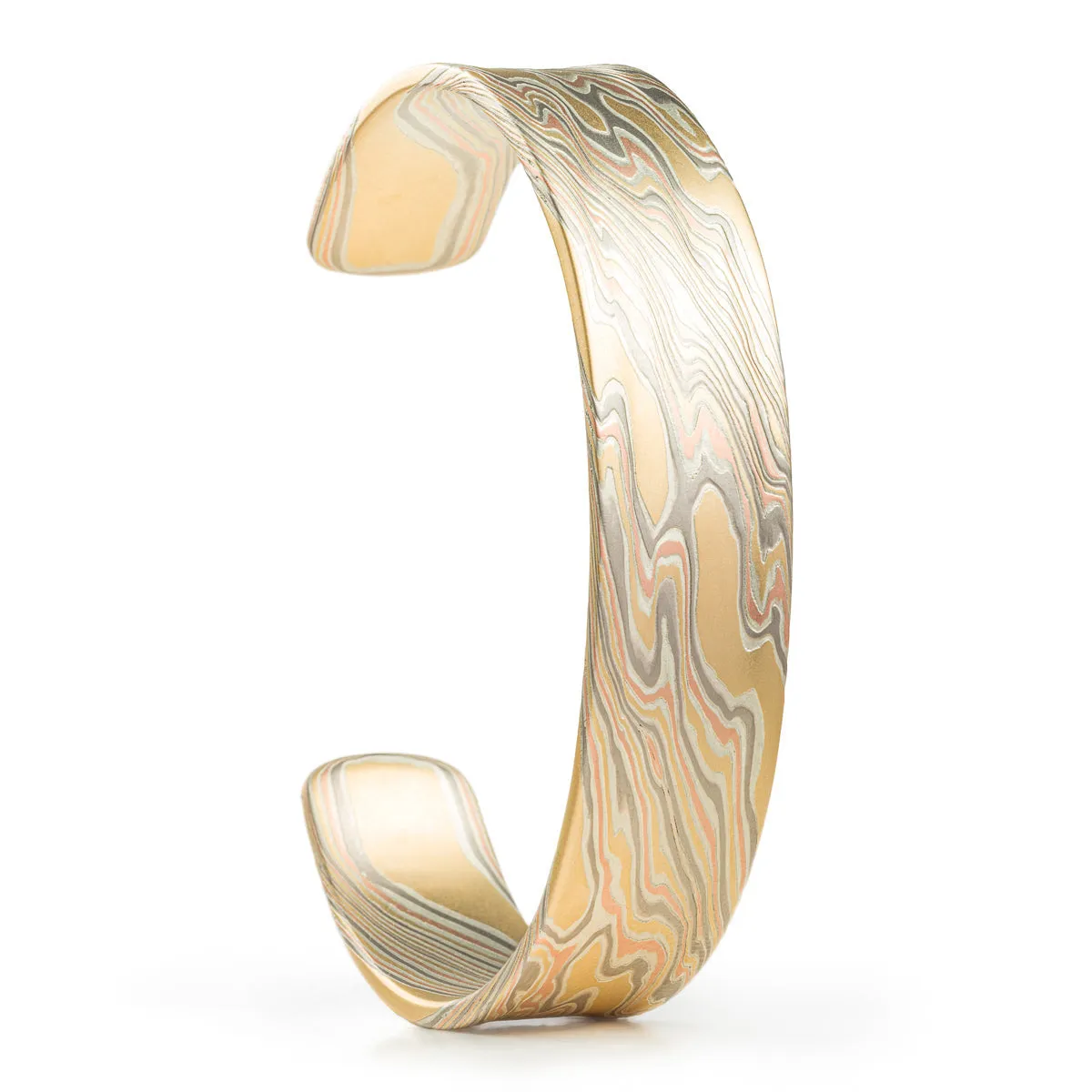 Mokume Gane Bracelet in Firestorm Palette and Twist Pattern