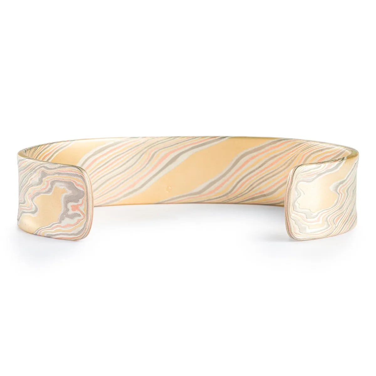 Mokume Gane Bracelet in Firestorm Palette and Twist Pattern