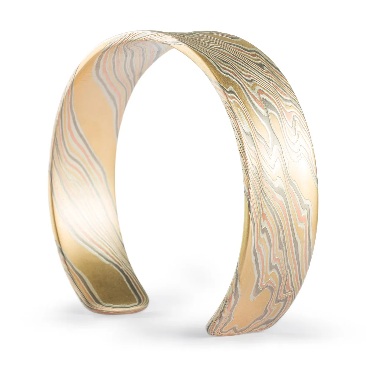 Mokume Gane Bracelet in Firestorm Palette and Twist Pattern