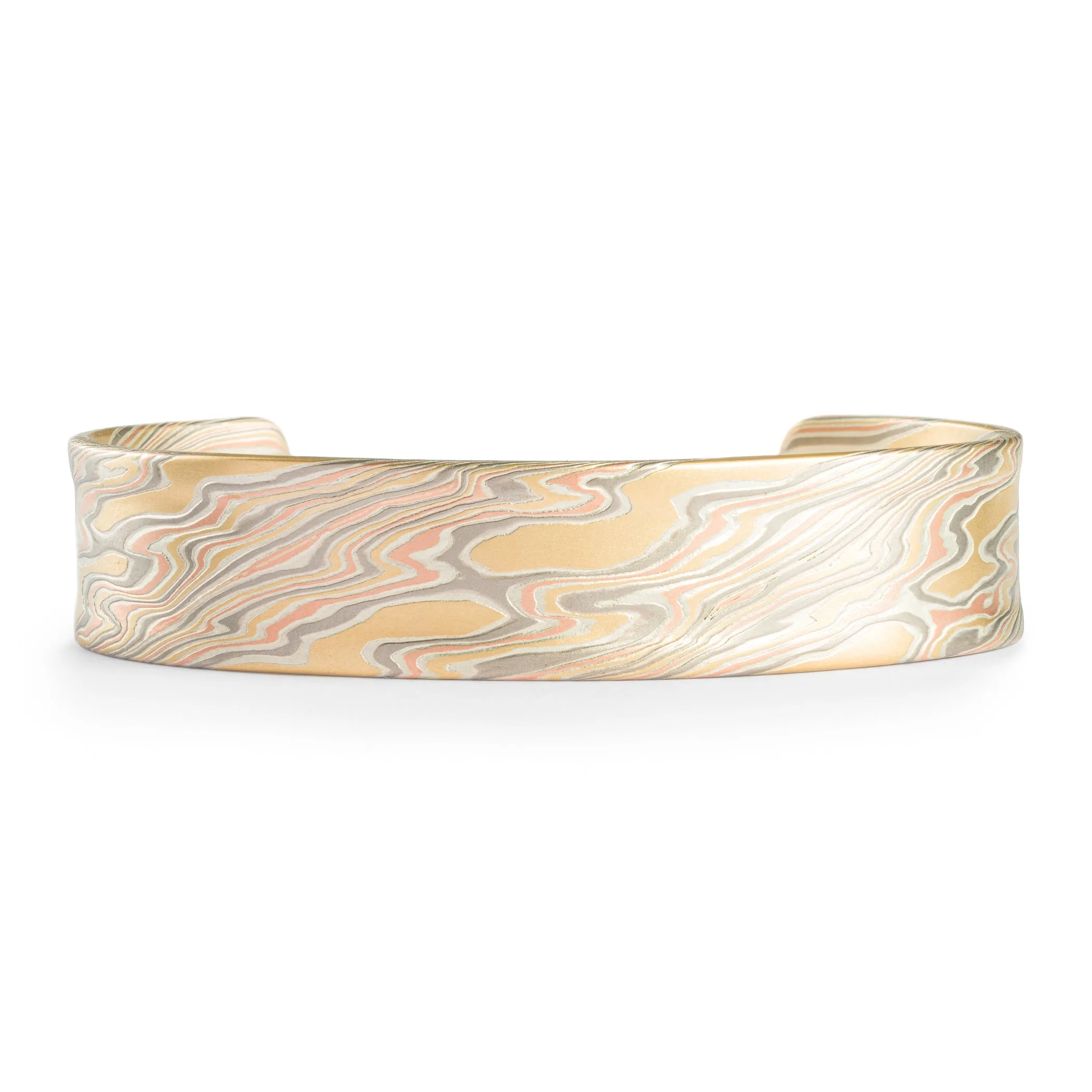 Mokume Gane Bracelet in Firestorm Palette and Twist Pattern