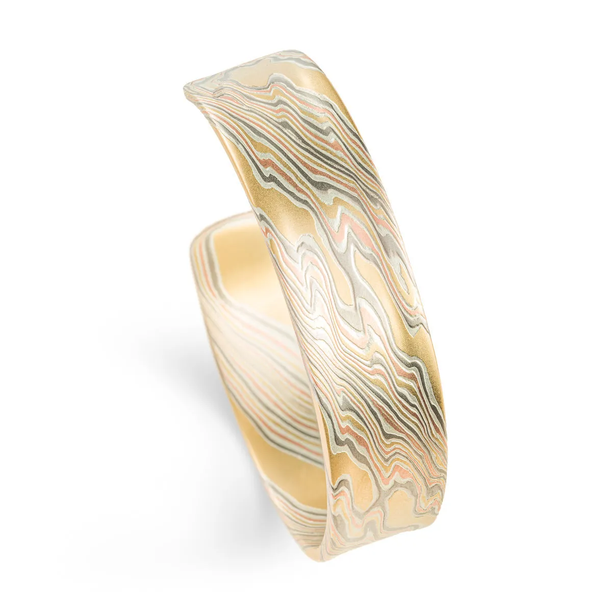 Mokume Gane Bracelet in Firestorm Palette and Twist Pattern