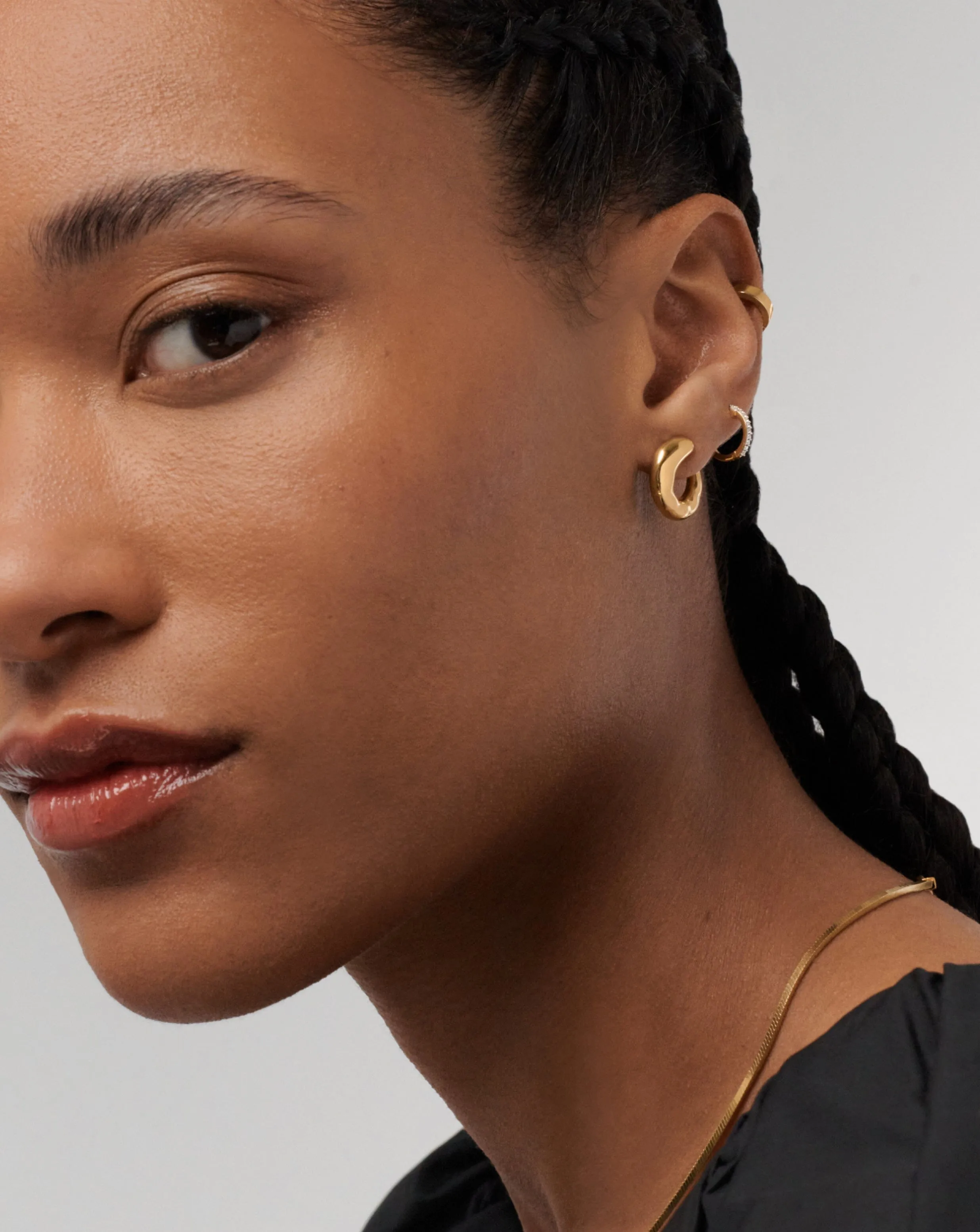 Molten Open Stud Earrings | 18ct Gold Plated Vermeil