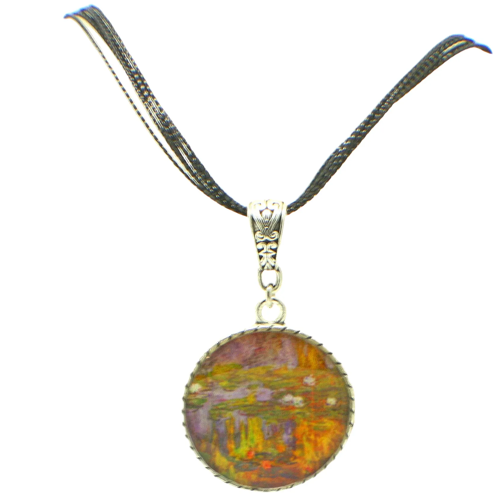 Monet Water Lilies Van Gogh Starry Night or Personalized Pendant Necklace