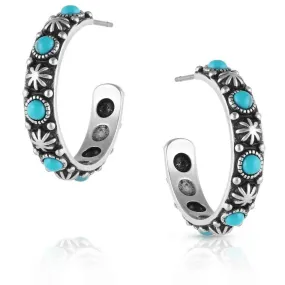 Montana Silversmiths Starlight Starbrite Turquoise Hoop Earrings