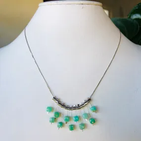 Multi pivot box chrysoprase necklace